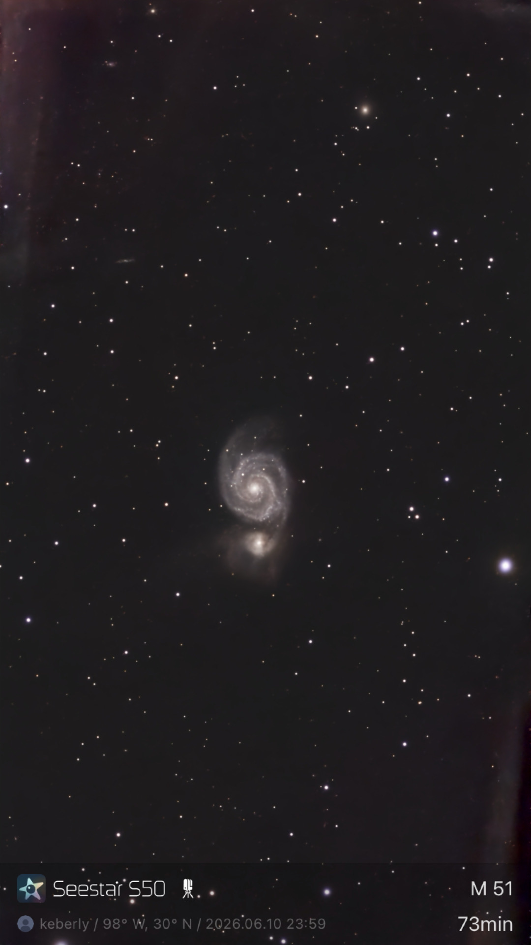The Whirlpool Galaxy (M51), deep-sky astrophotography from the Sitreps Field Journal